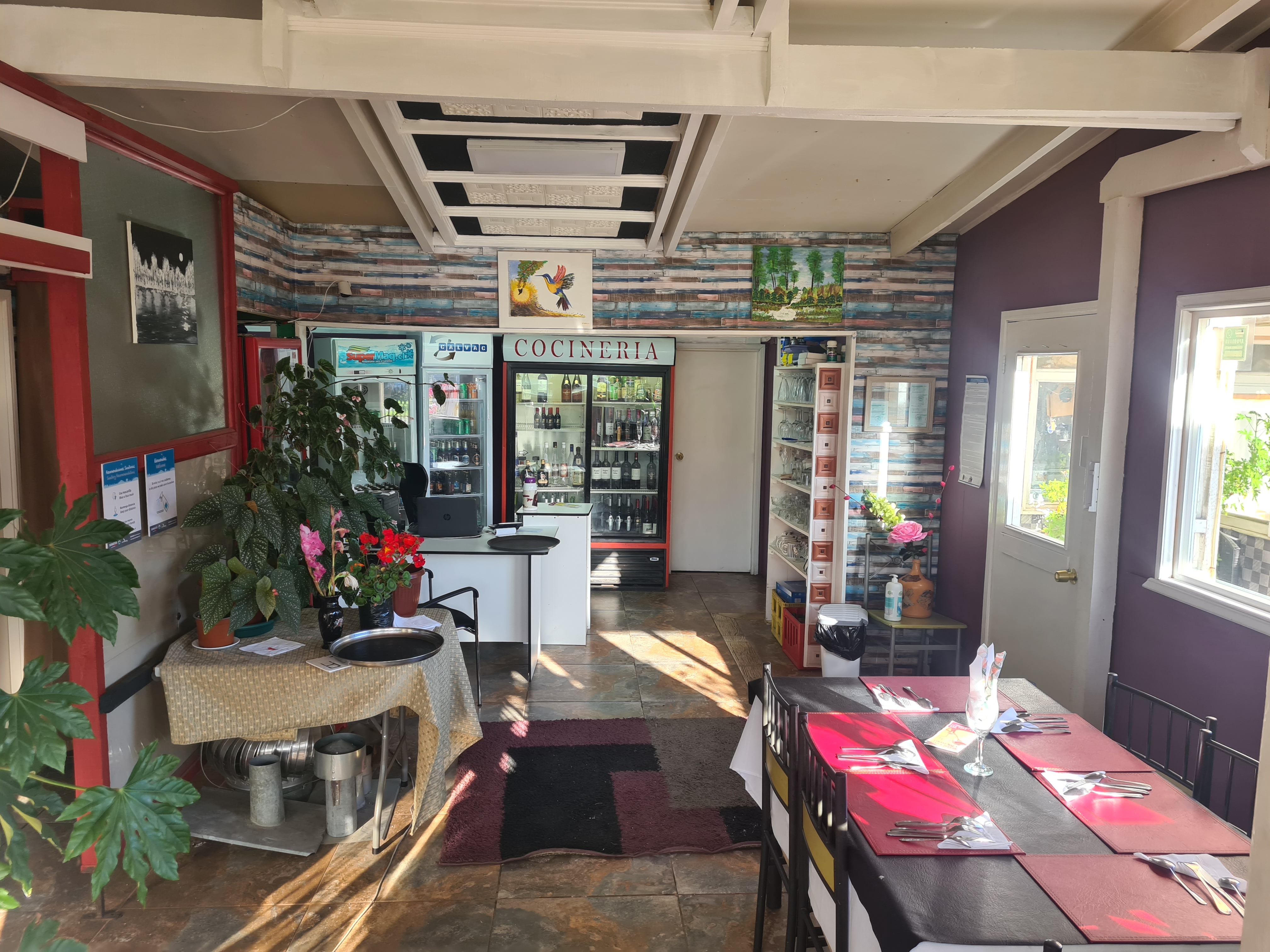 View of the surrounding neighborhood and businesses.