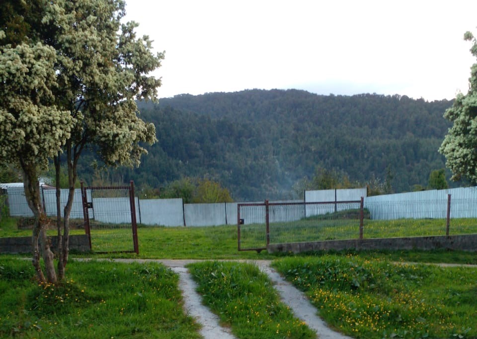 View of the property's boundaries in a residential area of Puerto Cisnes.