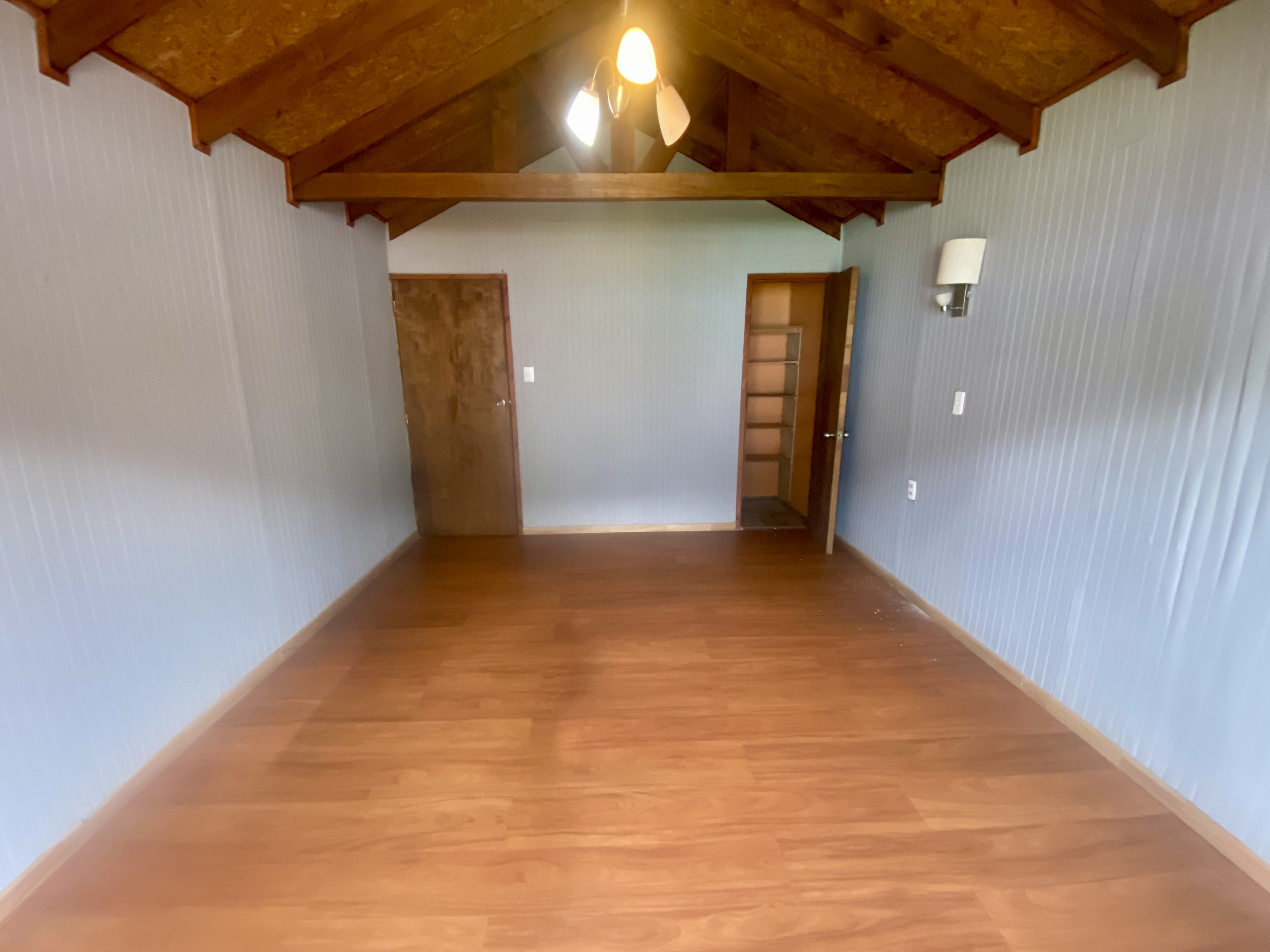 The house's facade with a fresh coat of paint