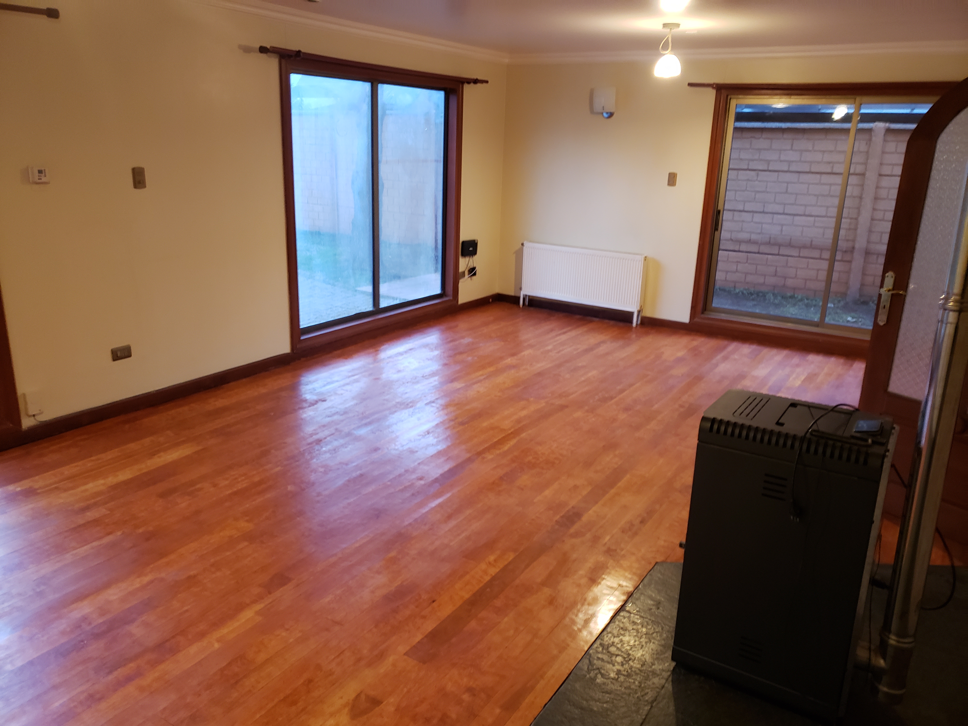 Street view of the house in a residential area of Puerto Aysen