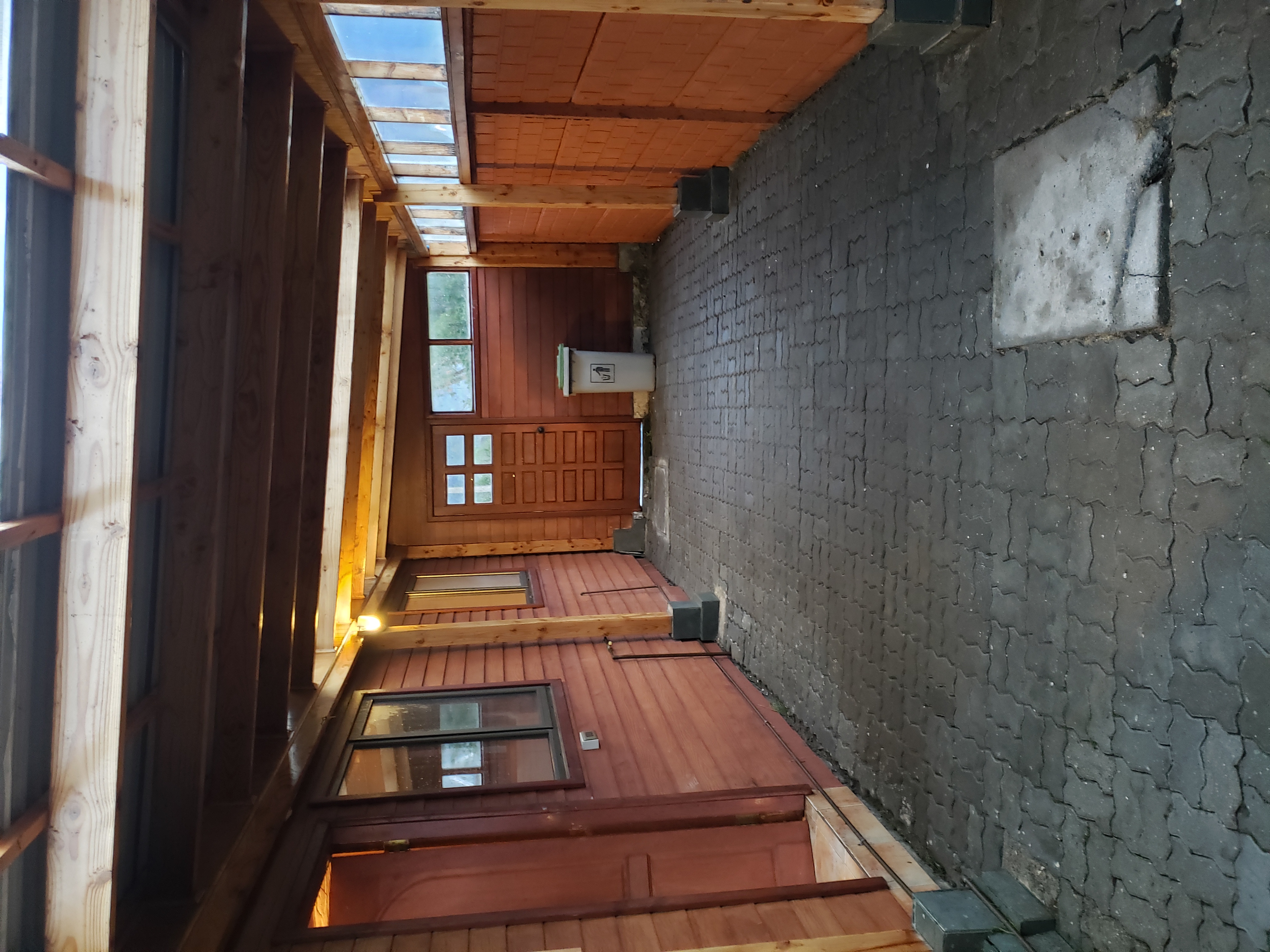 Close-up of the house's facade and front garden in Puerto Aysen