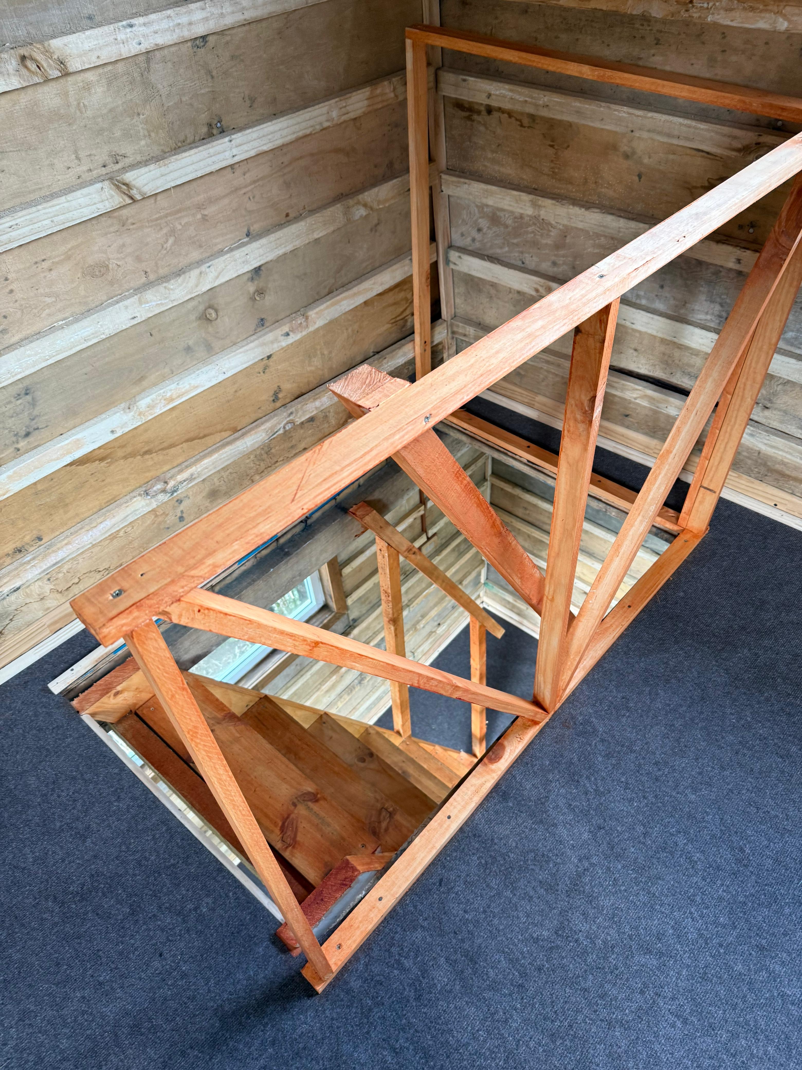 View of the cabin's porch or outdoor seating area